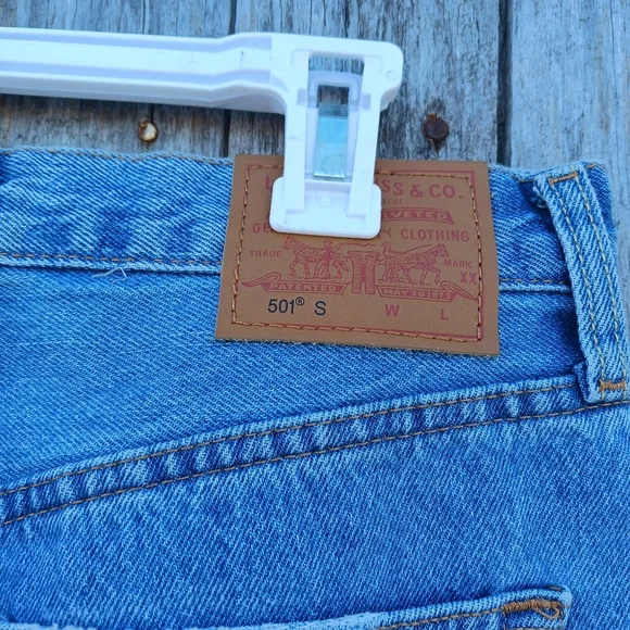 Levis 501 S Skinny High Rise Button Fly Distressed Blue Denim Jeans Women Sz 25 - Picture 5 of 8